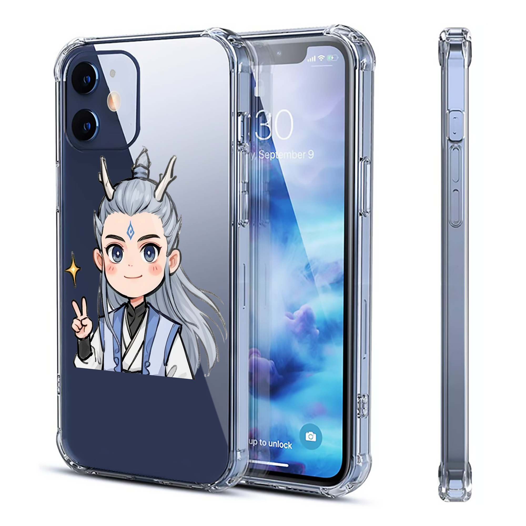 （画像用） Ne Zha 2 ナタ 魔童の大暴れ 【iPhone 12シリーズ対応】透明スマホケース（クリアソフトケース）